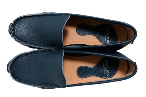 【arui_toe 3950BL ブルー】本革コンフォートスリッポン